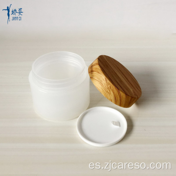 Tarro de crema con tapa de impresión de transferencia de agua de bambú